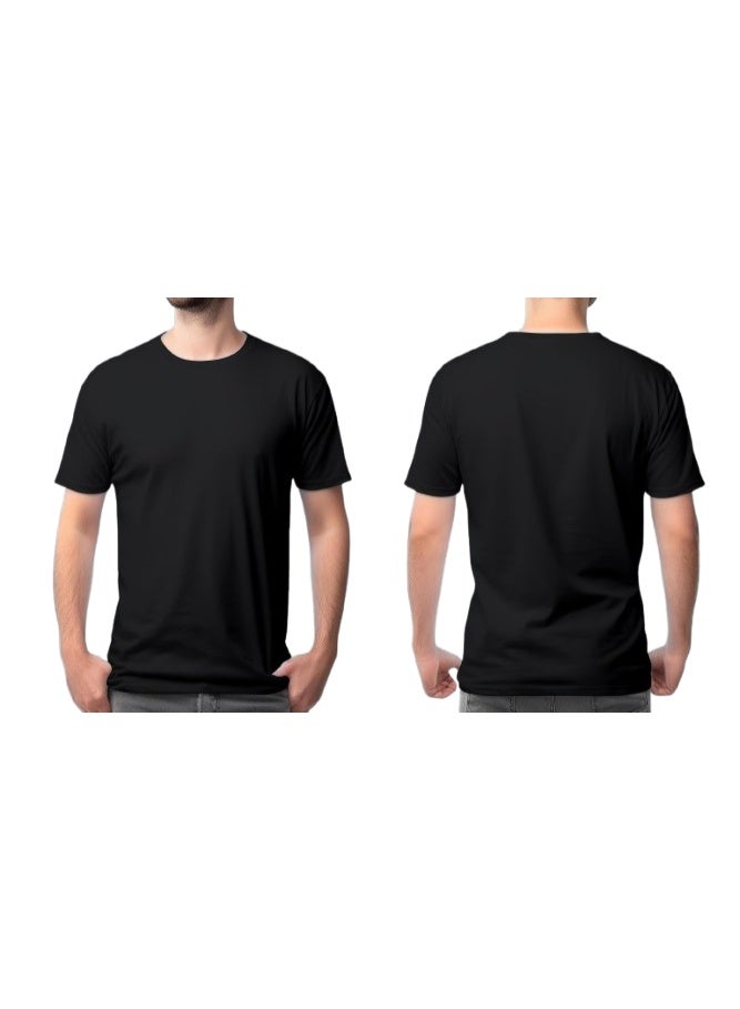 Premium Cotton T-Shirt, Ultra-Soft Fabric, Classic Fit, Black, Unisex - Image 4
