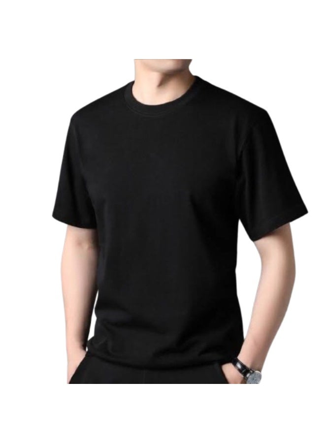 Premium Cotton T-Shirt, Ultra-Soft Fabric, Classic Fit, Black, Unisex - Image 2