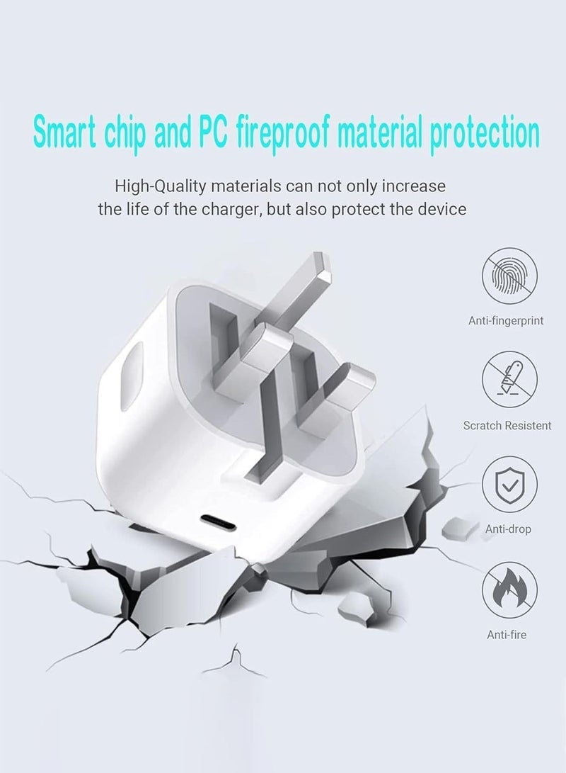 Charger Type C PD 35W Fast, USB C Charger Fast with a 1M Fast-charging Data Cable, Universal Adapter USB-C Wall Plug, IPhone 16/17 Type-C Power Plug, Mobile Charger Adapter Plug for with All Cell Phones/Tablet - Image 5
