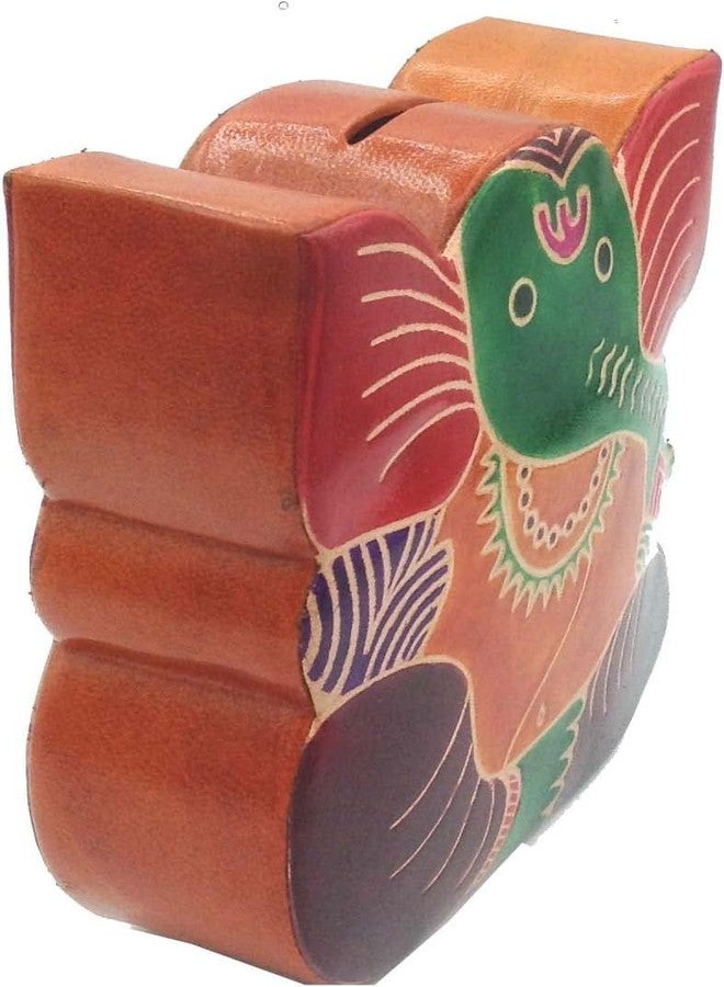 TEJ GIFTS حصالة نقود جلدية مصنوعة يدوياً من TEJ GIFTS - صندوق أنيق لتوفير المال للبالغين والأطفال، ديكور منزلي ومكتبي - (غانيش أخضر) - Image 5