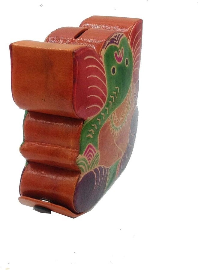 TEJ GIFTS حصالة نقود جلدية مصنوعة يدوياً من TEJ GIFTS - صندوق أنيق لتوفير المال للبالغين والأطفال، ديكور منزلي ومكتبي - (غانيش أخضر) - Image 4