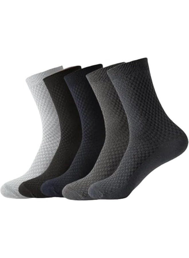 RATSAW Men's bamboo Socks Moisture Wicking Suitable for All Seasons 5 Pairs - Image 1