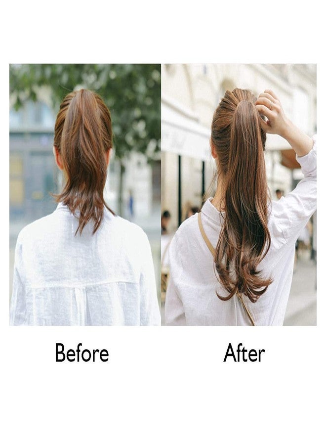 برافراجيا وصلات شعر برافراجيا النسائية على شكل ذيل حصان، بطول 20 بوصة، بتسريحة متدرجة، مع خصلات شعر بنية مجعدة، مناسبة للحفلات والهالوين والكريسماس - Image 4