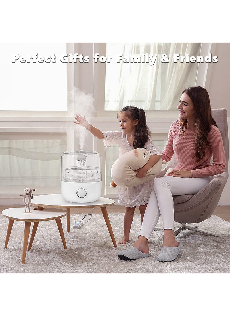 EzzySo - Air Humidifier for Large Room, 3L Air Humidifier for Bedroom, Aroma Diffuser, Essential Oil Function, Ultrasonic Cool Mist, Lower Noise, Adjustable 360° Knob, Auto Shut-Off, Humidifiers for Any Rooms White - Image 1