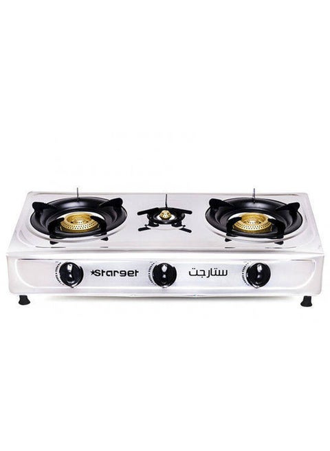 بوتاجاز مسطح ستارجت،3 شعلة، فضي