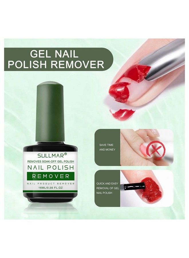 SULLMAR Gel Nail Polish Remover Kit Gel Remover For Nails With Cuticle Remover & Cuticle Pusher Acetone Gel Nail Polish Remover 15Ml (Nail Polish Remover&Cuticle Remover) - Image 3