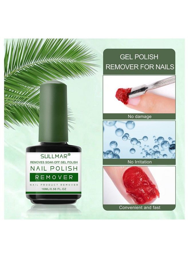 SULLMAR Gel Nail Polish Remover Kit Gel Remover For Nails With Cuticle Remover & Cuticle Pusher Acetone Gel Nail Polish Remover 15Ml (Nail Polish Remover&Cuticle Remover) - Image 5