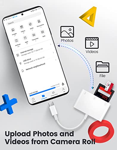 Oyuiasle USB C SD Card Reader, Oyuiasle USB C to SD Card for iPhone 15 16/iPad/Mac/Laptop, USB-C/Type C Memory Card Adapter for iMac, iPad Pro Air Mini, MacBook Pro Air,Galaxy,MicroSD/SD - Image 4