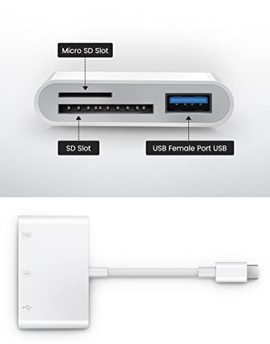 Oyuiasle USB C SD Card Reader, Oyuiasle USB C to SD Card for iPhone 15 16/iPad/Mac/Laptop, USB-C/Type C Memory Card Adapter for iMac, iPad Pro Air Mini, MacBook Pro Air,Galaxy,MicroSD/SD - Image 2