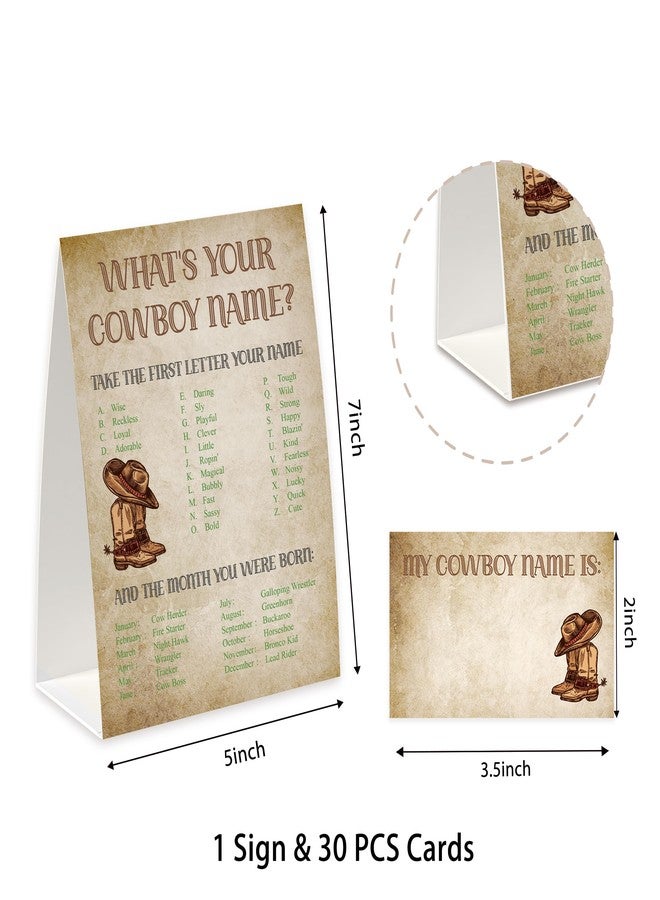 Xenseou Cowboy Birthday Party Game, What’s Your Cowboy Name Game(One Sign+30 Name Tag Stickers), Cowboy Party Game,Fun Games For School Office Home Party-MZC05 - Image 4