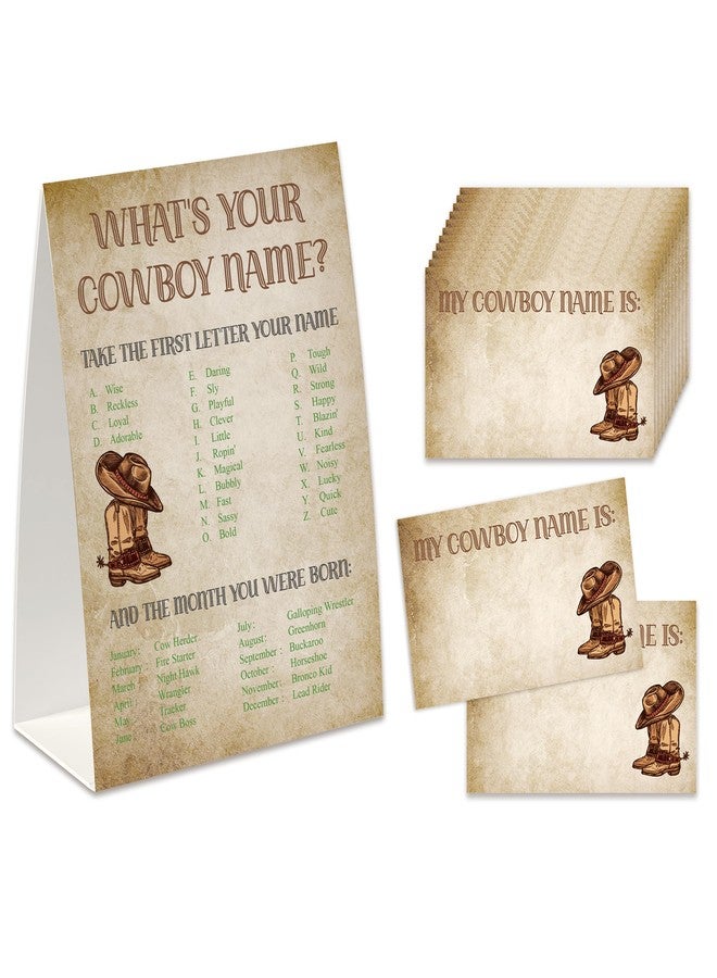Xenseou Cowboy Birthday Party Game, What’s Your Cowboy Name Game(One Sign+30 Name Tag Stickers), Cowboy Party Game,Fun Games For School Office Home Party-MZC05 - Image 2