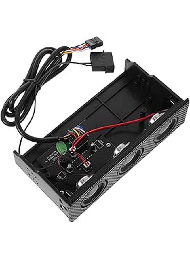 Heat Resistant Black PC Front Panel Stereo Speakers with USB Connection for Desktop - Image 1