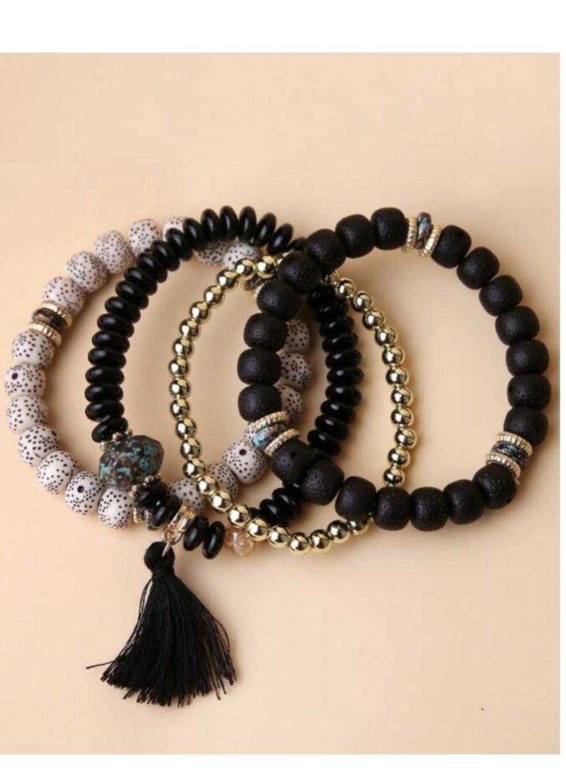 Set of 4-Piece Bracelets Embroidered with Elegant and New Shapes - Image 2