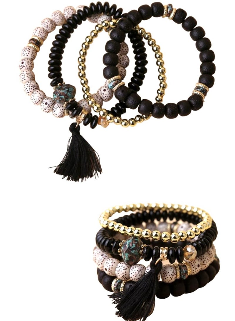 Set of 4-Piece Bracelets Embroidered with Elegant and New Shapes - Image 1