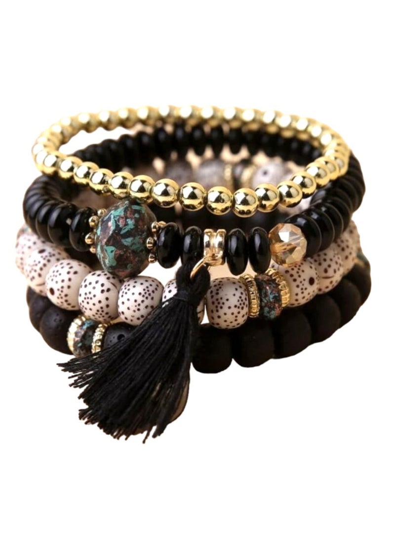 Set of 4-Piece Bracelets Embroidered with Elegant and New Shapes - Image 3