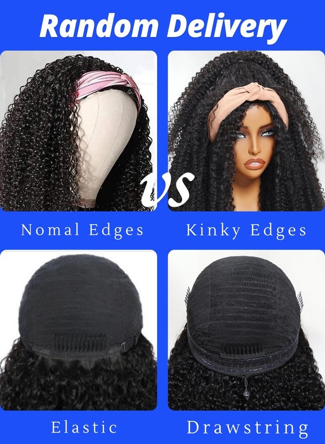 Nadula Hair Afro Kinky Curly Half Wigs Human Hair for African American Women, 100% Virgin Human Hair Headband Curly 3/4 Half Wigs Glueless Wear and Go Beginner and Friendly 180% Density 16 Inch - Image 4