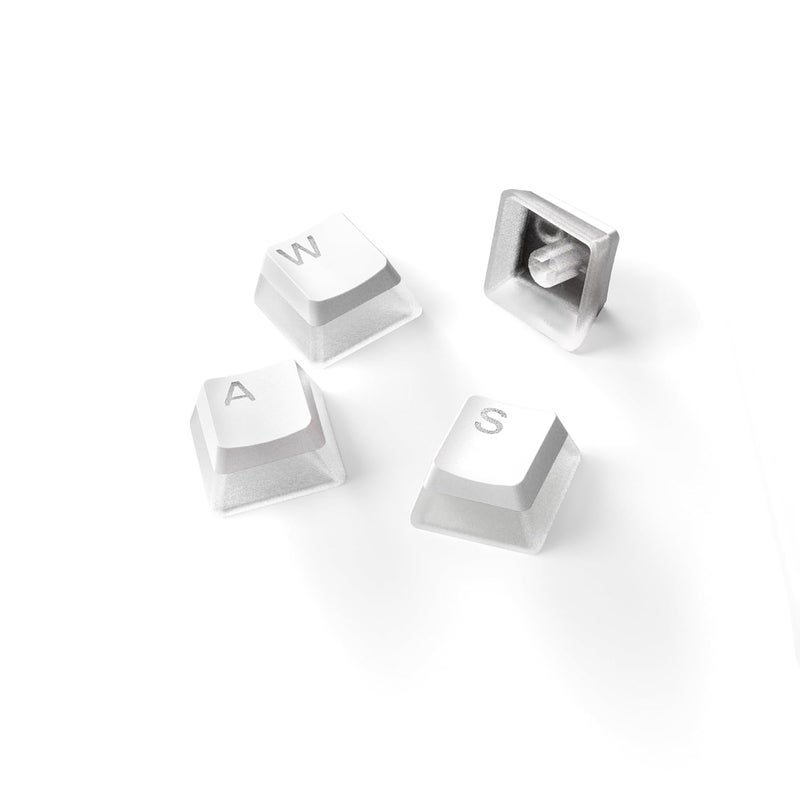 SteelSeries PrismCaps  Double Shot Puddingstyle Keycaps  Durable PBT Thermoplastic  Compatible with Most Mechanical Keyboards  MX Stems  White US Layout - Image 1