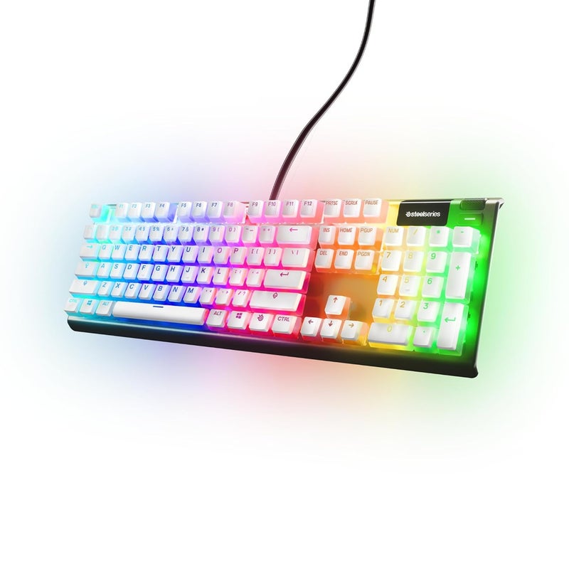 SteelSeries PrismCaps  Double Shot Puddingstyle Keycaps  Durable PBT Thermoplastic  Compatible with Most Mechanical Keyboards  MX Stems  White US Layout - Image 4