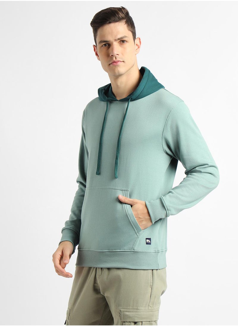 Regular Fit Sea Green Solid Hooded Sweatshirt for Men - Polycotton, Full Sleeves - pzsku/Z07797F5EAD3DAA41E657Z/45/_/1732823613/f695ad40-a0f3-4516-bbc9-bb82c17ab2e4