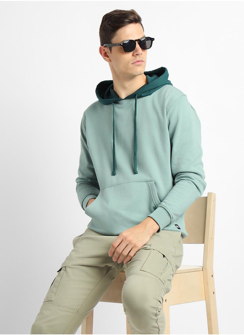 Regular Fit Sea Green Solid Hooded Sweatshirt for Men - Polycotton, Full Sleeves - pzsku/Z07797F5EAD3DAA41E657Z/45/_/1732823618/3c4f70a5-8af1-4f37-b0e8-ec59ffbfd92c