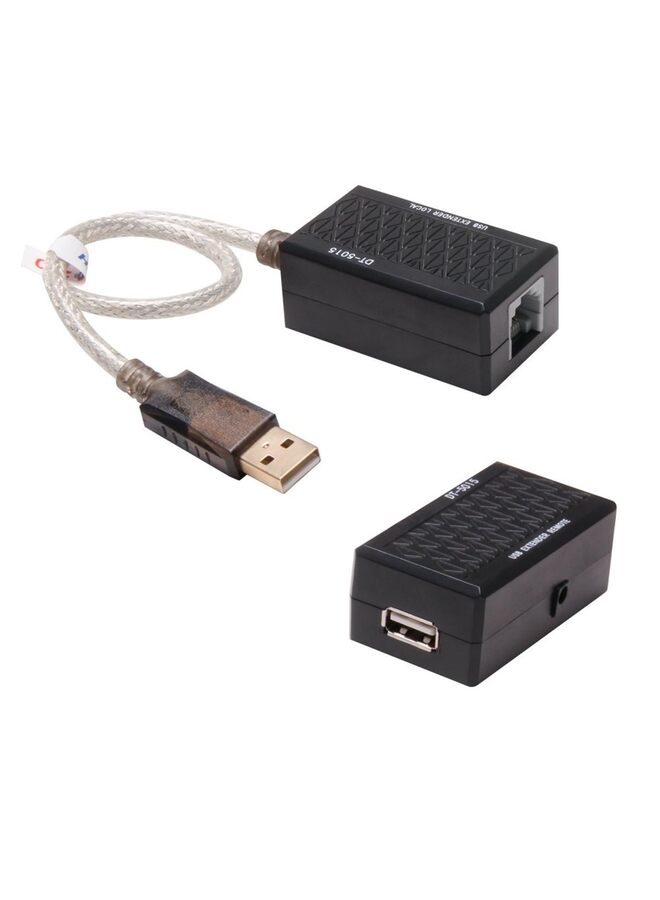 USB Extension Adapter USB to RJ45 Extender Over Ethernet Cable Set Connection up to 200ft-Full USB 2.0 Support for Keyboard and More - Image 1