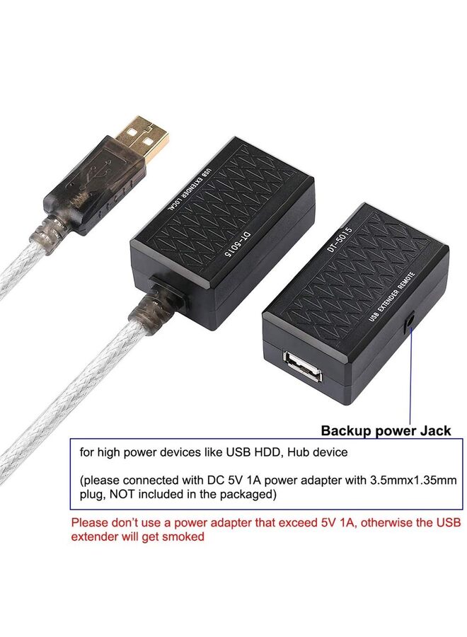 USB Extension Adapter USB to RJ45 Extender Over Ethernet Cable Set Connection up to 200ft-Full USB 2.0 Support for Keyboard and More - Image 3