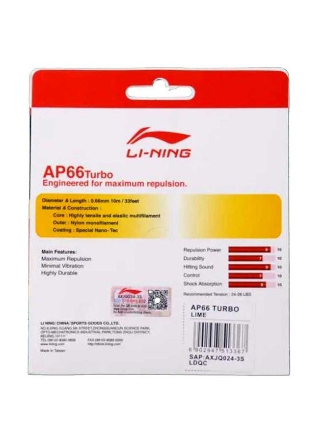 Li-Ning Ap-66 Turbo Badminton String - Lime  - Image 2