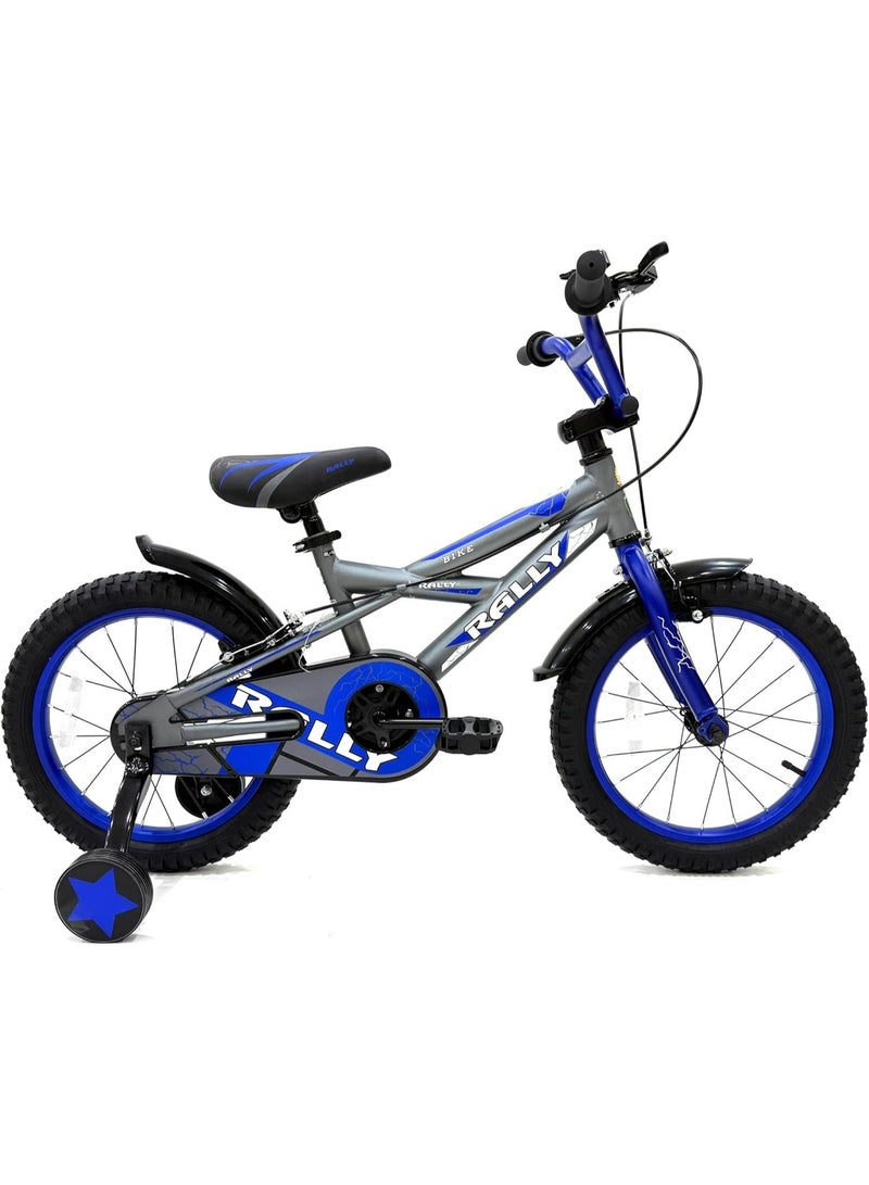 RALLY BICYCLE 16-Inch Kids Road Bike | 16-Inch Wheel Size | Adjustable Seat | Training Wheel | With Bell And Chain Cover | BLUE Color - Image 1
