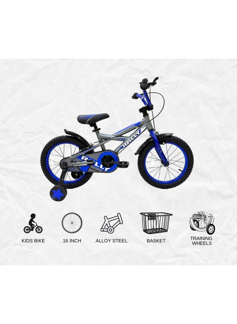 RALLY BICYCLE 16-Inch Kids Road Bike | 16-Inch Wheel Size | Adjustable Seat | Training Wheel | With Bell And Chain Cover | BLUE Color - Image 2