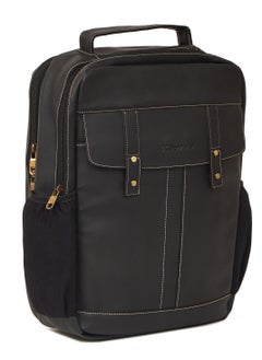STORYTELLER Olive Premium Vegan Leather  Laptop Backpack 19" Black Sleek Elegance and Modernity design  - Image 2