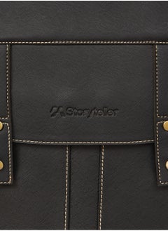 STORYTELLER Olive Premium Vegan Leather  Laptop Backpack 19" Black Sleek Elegance and Modernity design  - Image 4