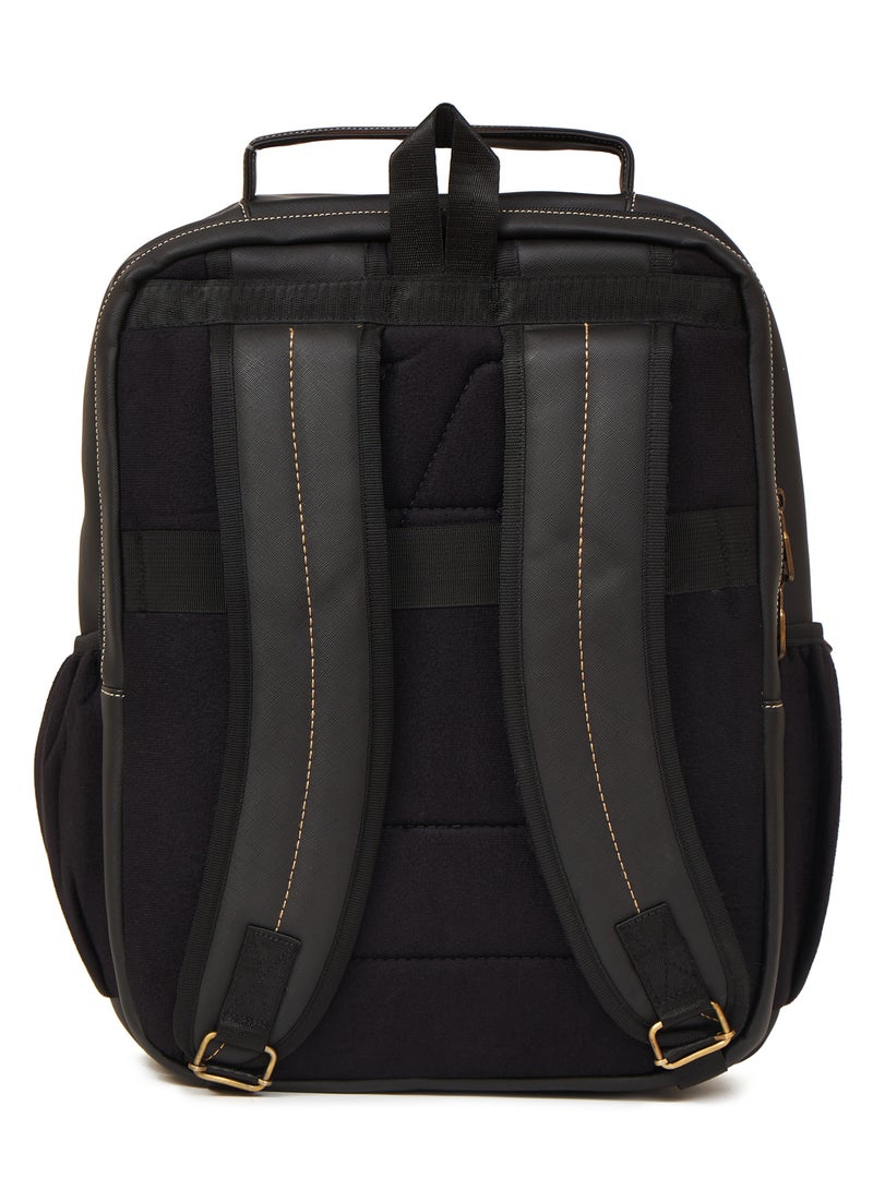 STORYTELLER Olive Premium Vegan Leather  Laptop Backpack 19" Black Sleek Elegance and Modernity design - Image 5