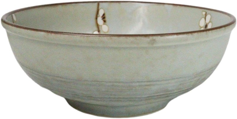 Ebros Gift Pack Of 4 Restaurant Grade Japanese Soushun Sakura Spring Cherry Blossoms Blue Plum Porcelain Thick Double Wall Large Salad Soup Cereal Bowls 36oz 775 D - Image 2