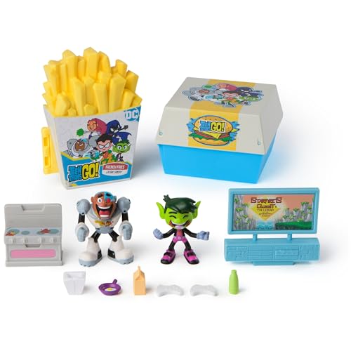 DC Comics Spin Master Teen Titans Go! Kitchen Chaos Dis-Play Set with Beast Boy and Cyborg Figures and Accessories, Playset Kids Toys for Boys and Girls 4 and Up - Image 1