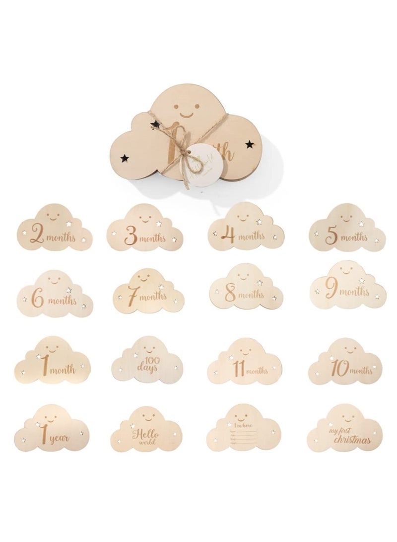 Loloty 8 قطع بطاقات milestones الشهرية للرضع، لافتة milestones خشبية لطيفة، مجموعات هدايا للرضع، بطاقات نمو حديثي الولادة للسنة الأولى، Props لصور البطاقة