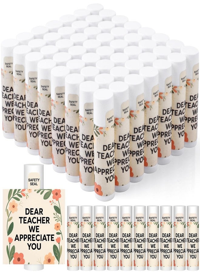 Dmsky 60 Pack Teacher Appreciation Gifts Lip Balm Bulk, Back to School Gift, End of The Year Teacher Gift for Women, Thank You Christmas Baskets Gifts for Teachers - Image 1