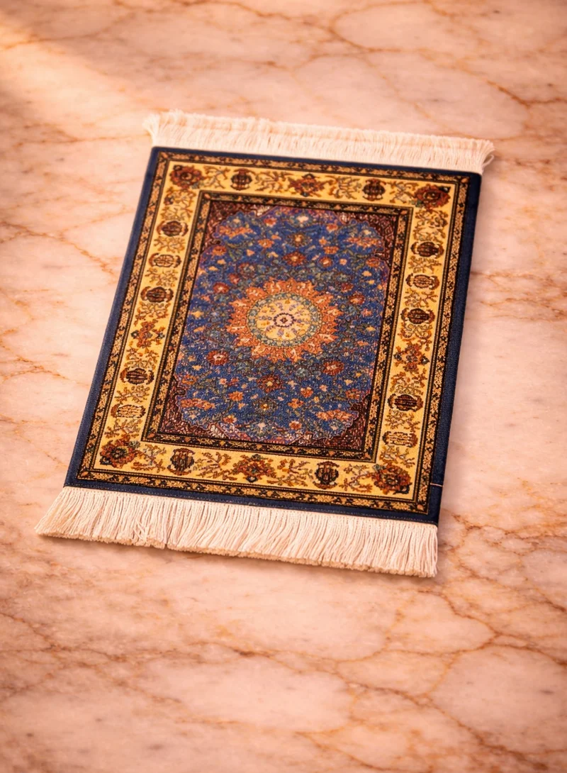 Tohfa Luxe Tohfa Luxe Royal Qasr Coaster Rug Set of 4 (11 × 9 cm) – Arabic Elegant Design