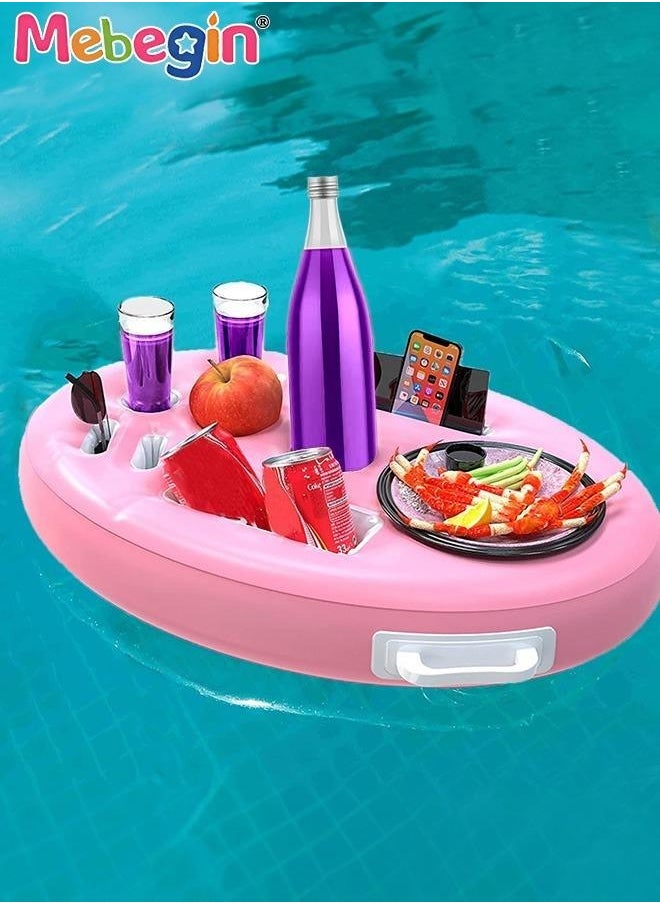 MEBEGIN 72*53cm Inflatable Drink Holder, Multifunctional Round Drink Floats for Swimming Pool, Drink Pool Floats with 9 Holes, Creative Pool Toys, PVC Inflatable Tray Water Supplies, Suitable for Beach Leisure and Party Decoration  - Image 2