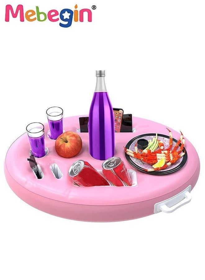 MEBEGIN 72*53cm Inflatable Drink Holder, Multifunctional Round Drink Floats for Swimming Pool, Drink Pool Floats with 9 Holes, Creative Pool Toys, PVC Inflatable Tray Water Supplies, Suitable for Beach Leisure and Party Decoration  - Image 3