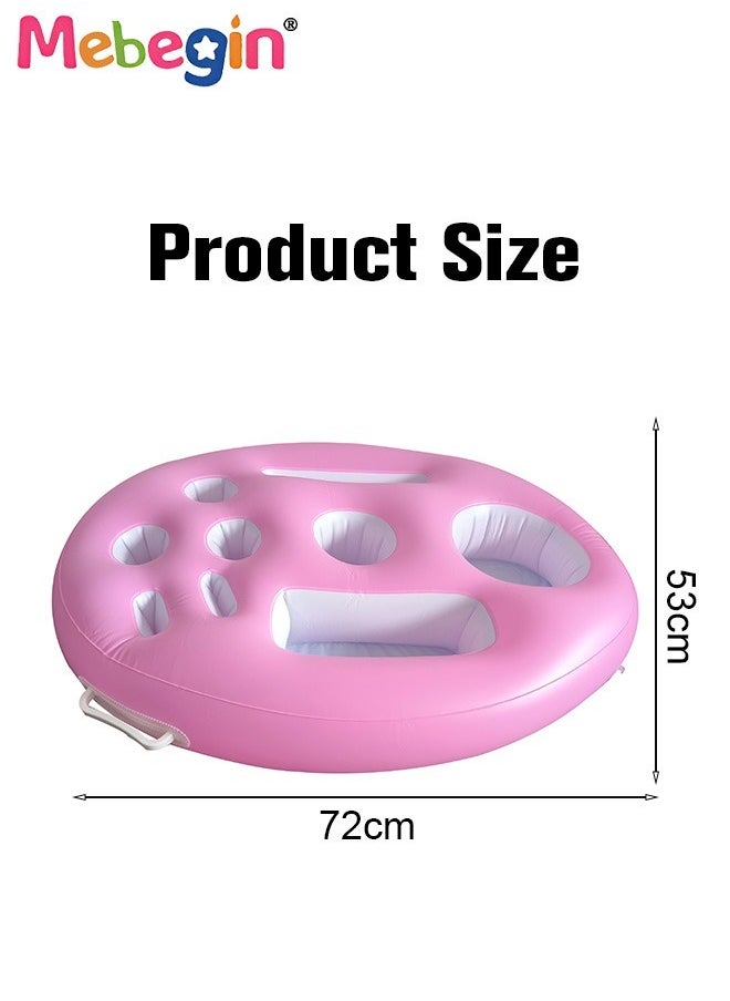 MEBEGIN 72*53cm Inflatable Drink Holder, Multifunctional Round Drink Floats for Swimming Pool, Drink Pool Floats with 9 Holes, Creative Pool Toys, PVC Inflatable Tray Water Supplies, Suitable for Beach Leisure and Party Decoration  - Image 5