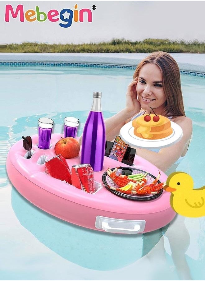 MEBEGIN 72*53cm Inflatable Drink Holder, Multifunctional Round Drink Floats for Swimming Pool, Drink Pool Floats with 9 Holes, Creative Pool Toys, PVC Inflatable Tray Water Supplies, Suitable for Beach Leisure and Party Decoration  - Image 4