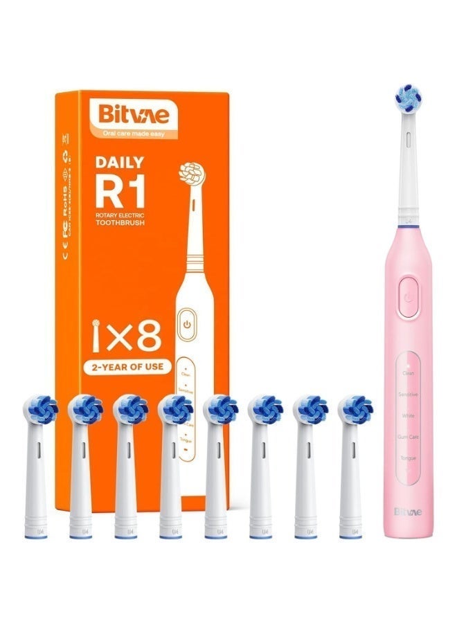 Bitvae R1 Rotary Electric Rechargeable Toothbrush with 5 Cleaning Modes and Fast USB Charging for Deep Clean and Whiten Teeth - Image 1