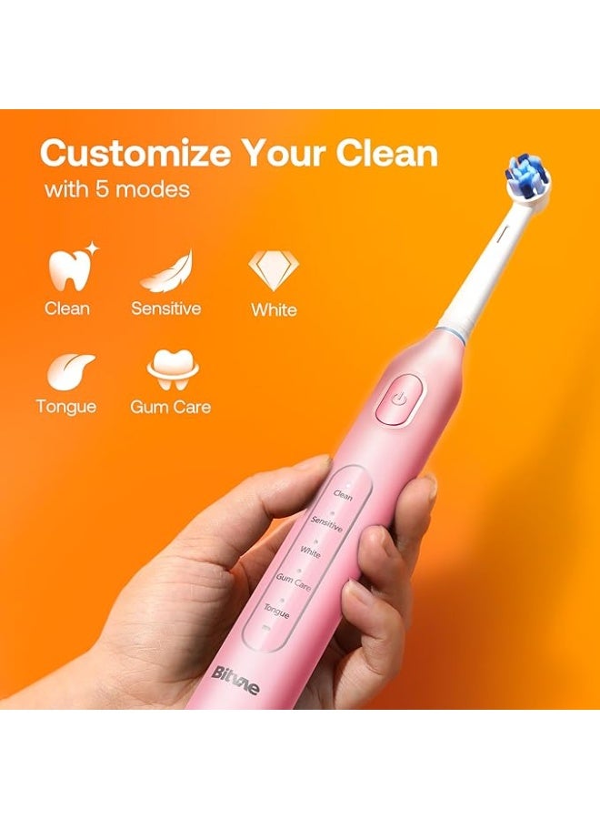 Bitvae R1 Rotary Electric Rechargeable Toothbrush with 5 Cleaning Modes and Fast USB Charging for Deep Clean and Whiten Teeth - Image 3