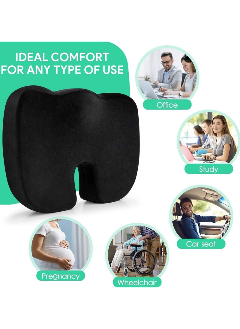 JOMILA Premium Comfort Seat Cushion – Non-Slip Orthopedic 100% Memory Foam Coccyx Cushion for Tailbone Pain – Cushion for Office Chair Car Seat – Back Pain & Sciatica Relief  - Image 5
