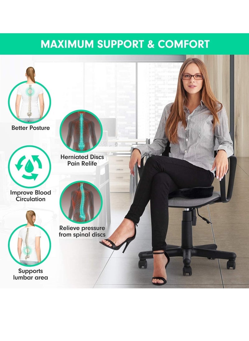 JOMILA Premium Comfort Seat Cushion – Non-Slip Orthopedic 100% Memory Foam Coccyx Cushion for Tailbone Pain – Cushion for Office Chair Car Seat – Back Pain & Sciatica Relief  - Image 3