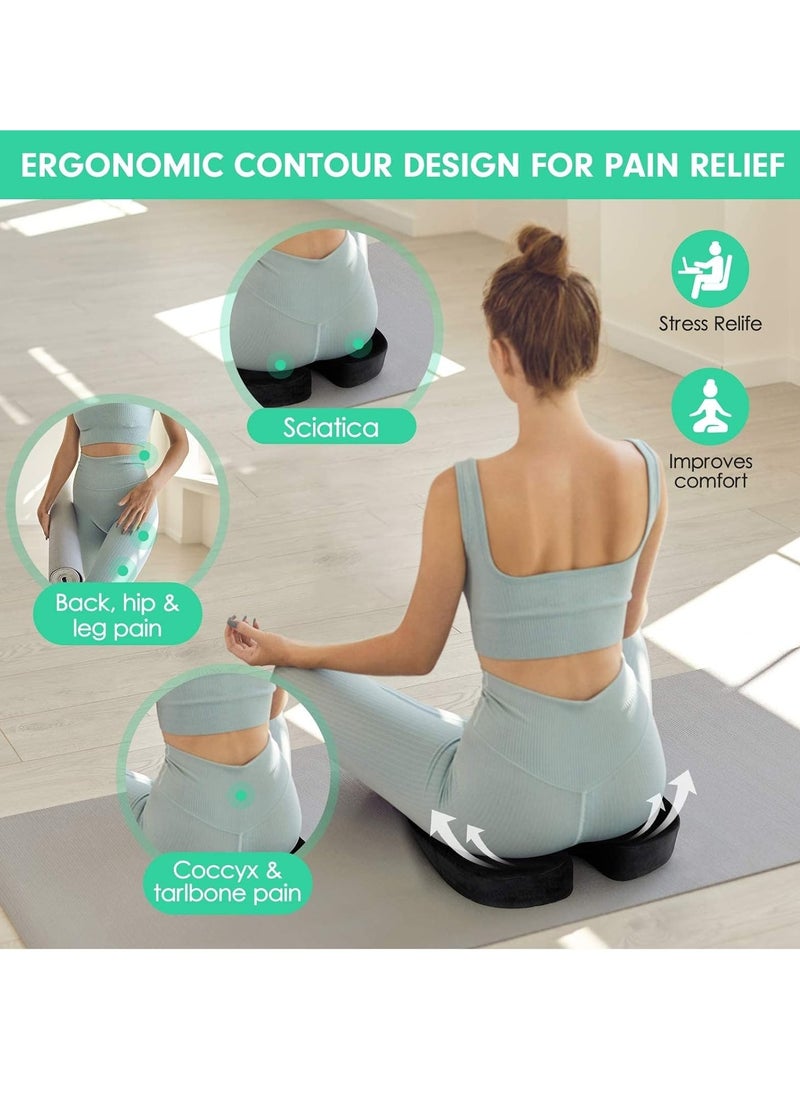 JOMILA Premium Comfort Seat Cushion – Non-Slip Orthopedic 100% Memory Foam Coccyx Cushion for Tailbone Pain – Cushion for Office Chair Car Seat – Back Pain & Sciatica Relief  - Image 4