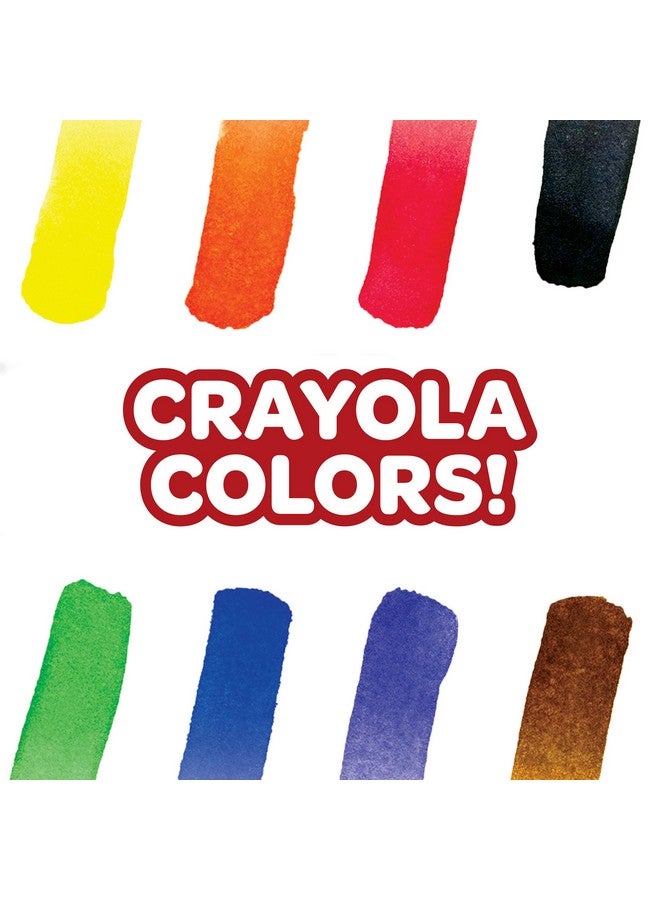 Crayola مجموعة خلط ألوان مائية من كرايولا مع فرشاة طلاء تاكلون، 8 ألوان طلاء - Image 4