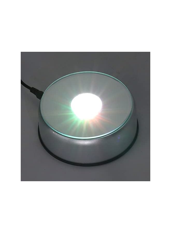 The Bros حامل عرض دوار، قاعدة دوارة تلقائية صامتة بزاوية 360 درجة، عرض، قاعدة عرض بإضاءة LED للعرض الكريستالي، منتجات التصوير، المجوهرات - Image 4