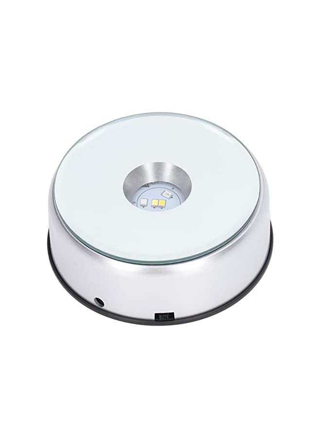 The Bros حامل عرض دوار، قاعدة دوارة تلقائية صامتة بزاوية 360 درجة، عرض، قاعدة عرض بإضاءة LED للعرض الكريستالي، منتجات التصوير، المجوهرات - Image 1