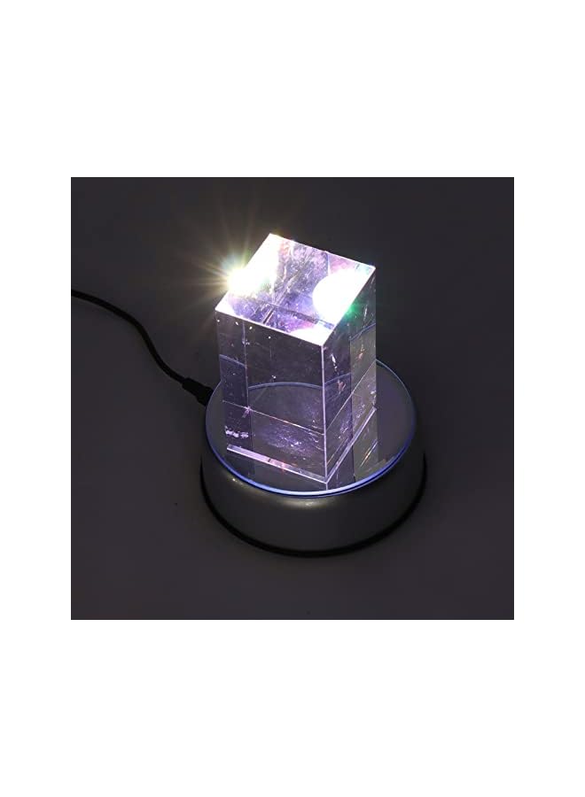 The Bros حامل عرض دوار، قاعدة دوارة تلقائية صامتة بزاوية 360 درجة، عرض، قاعدة عرض بإضاءة LED للعرض الكريستالي، منتجات التصوير، المجوهرات - Image 3